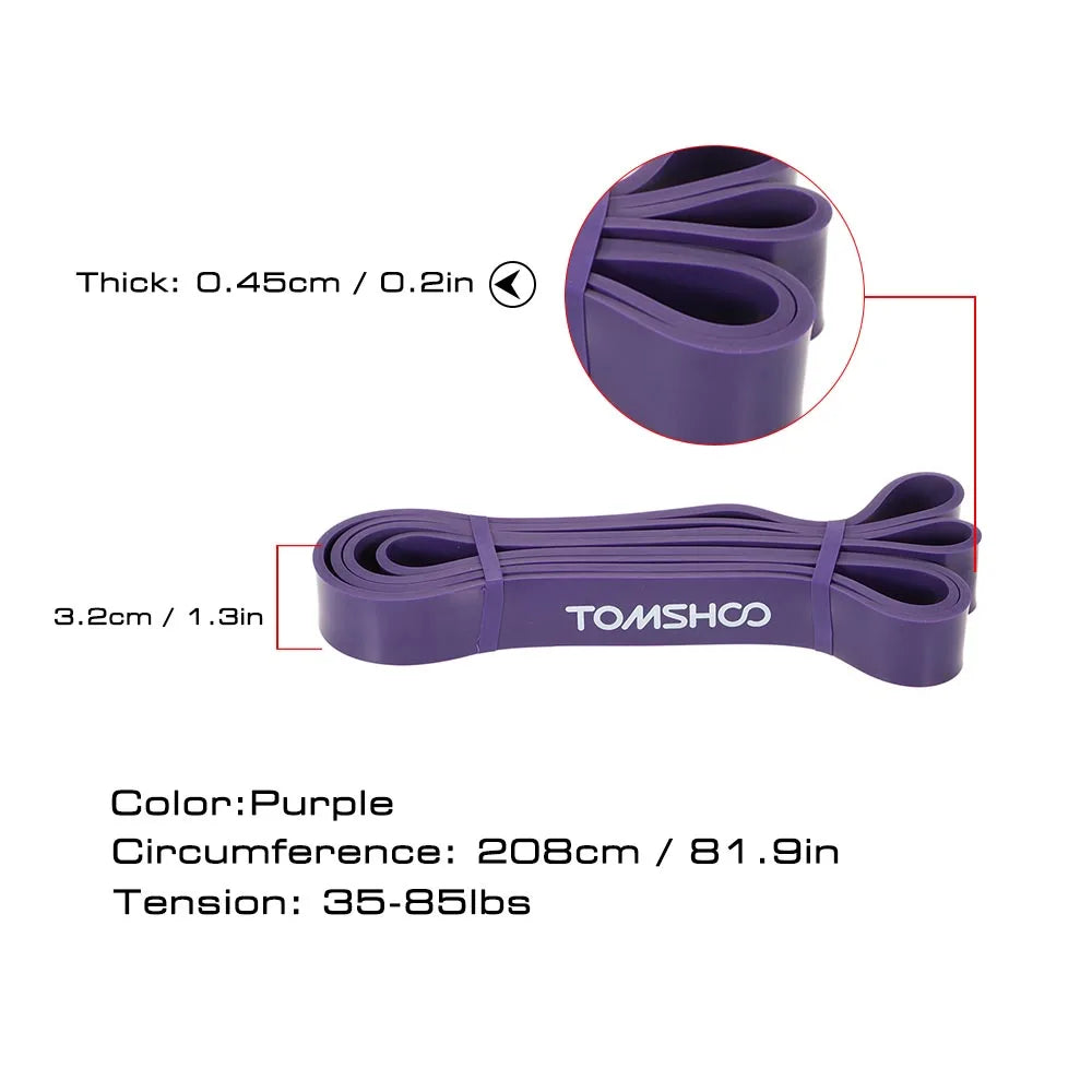 TOMSHOO Widerstandsbänder Cross Fit Fitnessgeräte 208 cm Naturlatex Fitness Widerstandsband Pull Up Band Loop Yoga Übung So ist Leben