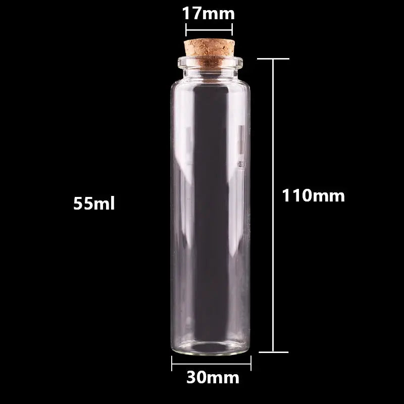 24 Stück 10 ml, 15 ml, 20 ml, 25 ml, 30 ml, niedliche Klarglasflaschen mit Korken, leere Gewürzflaschen, Gläser, DIY-Bastelfläschchen - So ist Leben