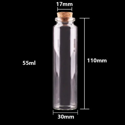24 Stück 10 ml, 15 ml, 20 ml, 25 ml, 30 ml, niedliche Klarglasflaschen mit Korken, leere Gewürzflaschen, Gläser, DIY-Bastelfläschchen - So ist Leben