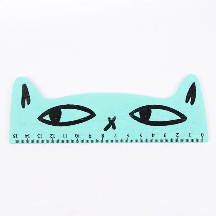 1 Stück Lytwtw's niedliches Kawaii-Lineal mit schwarzer Katze und Kätzchen, gerades Lineal, Holzwerkzeuge, Cartoon, Nähen, Zeichnen, Büro, Schule, Schreibwaren - So ist Leben