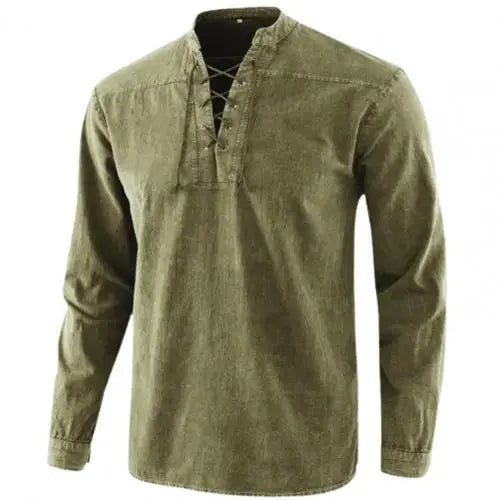 Männer Ritter mittelalterliche Tunika Vintage Lace Up Renaissance römische Hemden Halloween Kostüm für Erwachsene Wikinger Pirat Cosplay für Dating So ist Leben