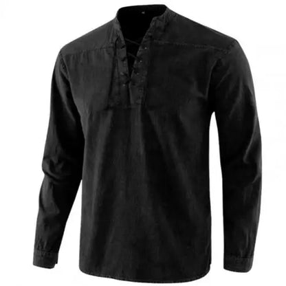 Männer Ritter mittelalterliche Tunika Vintage Lace Up Renaissance römische Hemden Halloween Kostüm für Erwachsene Wikinger Pirat Cosplay für Dating So ist Leben
