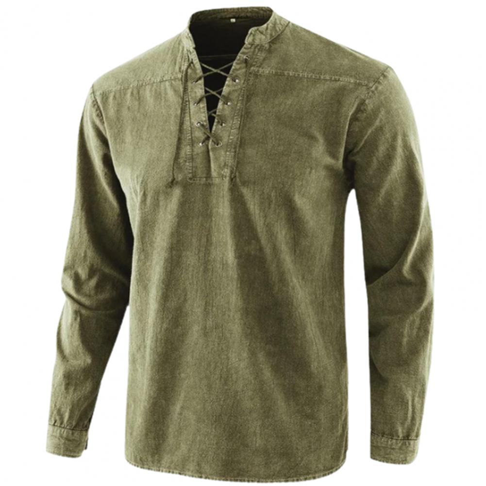Männer Ritter mittelalterliche Tunika Vintage Lace Up Renaissance römische Hemden Halloween Kostüm für Erwachsene Wikinger Pirat Cosplay für Dating So ist Leben