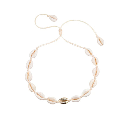 Heißer Muschel Muschel Halskette Frauen Schmuck Sommer Strand Shell Halsband Böhmischen Seil Kauri Perlen Halsketten Handgemachte Kragen Weibliche So ist Leben