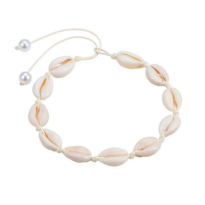 Heißer Muschel Muschel Halskette Frauen Schmuck Sommer Strand Shell Halsband Böhmischen Seil Kauri Perlen Halsketten Handgemachte Kragen Weibliche So ist Leben