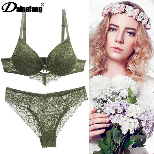 2022 neue Spitze Bohrer Bhs Set Frauen Plus Größe Push-Up Unterwäsche 34/75 36/80 38/85 40/90 42/95 ABCD Tasse Für weibliche Dessous So ist Leben