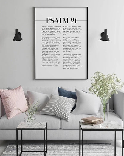 Psalm 91 Schrift Wandkunst für Ihre christliche Wohndekoration - So ist Leben