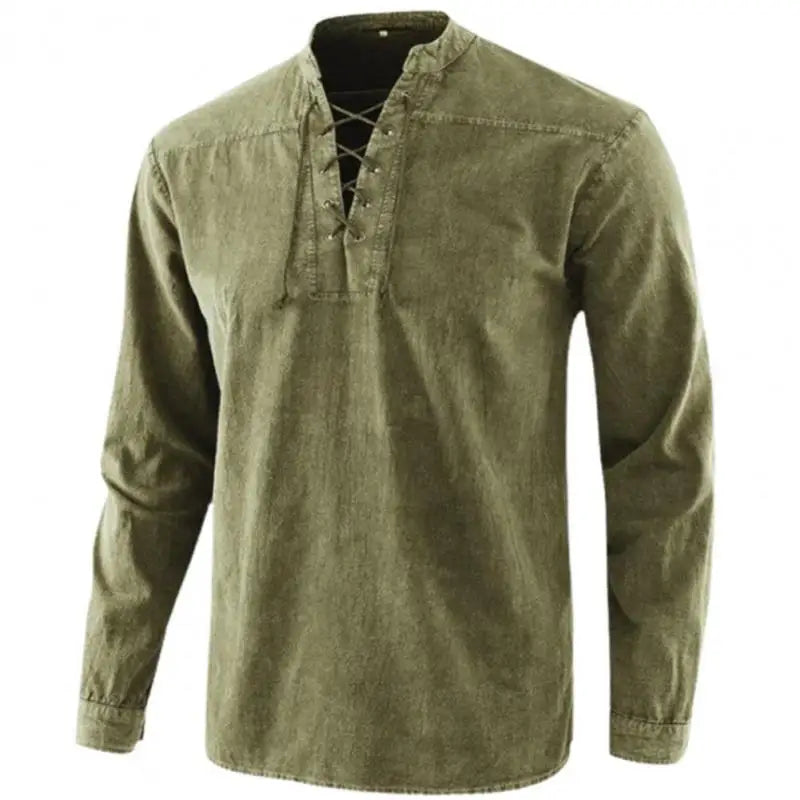 Männer Ritter mittelalterliche Tunika Vintage Lace Up Renaissance römische Hemden Halloween Kostüm für Erwachsene Wikinger Pirat Cosplay für Dating So ist Leben