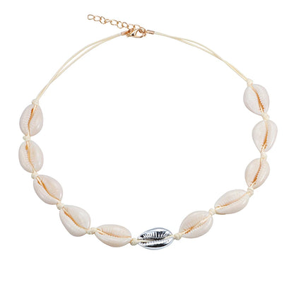 Heißer Muschel Muschel Halskette Frauen Schmuck Sommer Strand Shell Halsband Böhmischen Seil Kauri Perlen Halsketten Handgemachte Kragen Weibliche So ist Leben