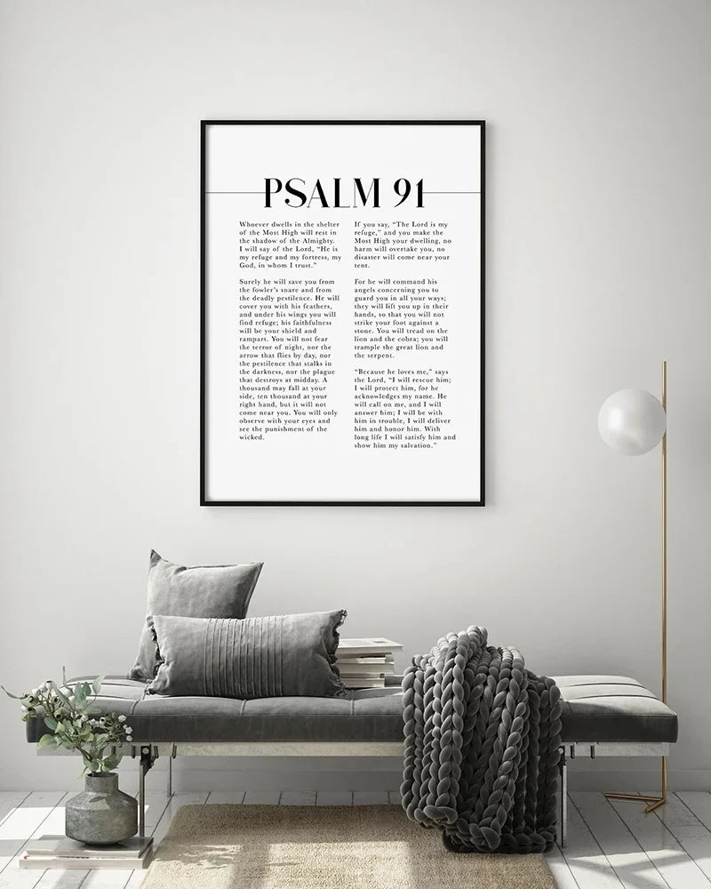 Psalm 91 Schrift Wandkunst für Ihre christliche Wohndekoration - So ist Leben