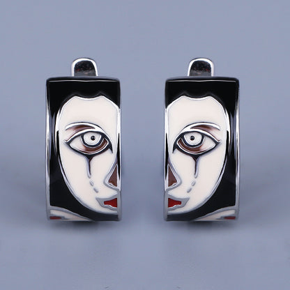 Übertriebene Damen-Ohrringe, Horror-Gesicht-Ohrringe, modischer Party-Schmuck, Halloween-Schmuck, lustiges Geschenk, Ohrringe für Frauen So ist Leben