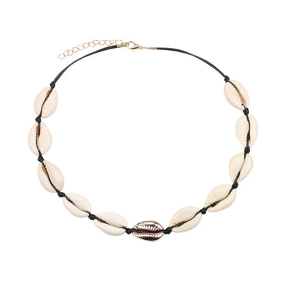 Heißer Muschel Muschel Halskette Frauen Schmuck Sommer Strand Shell Halsband Böhmischen Seil Kauri Perlen Halsketten Handgemachte Kragen Weibliche So ist Leben