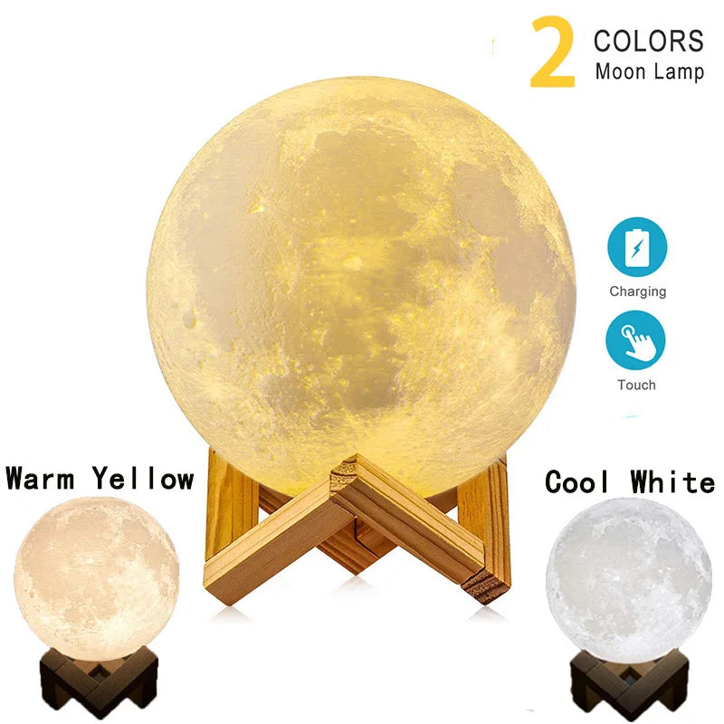 ZK20 LED Nachtlicht 3D Druck Mond Lampe Wiederaufladbare Farbe Ändern 3D Licht Touch Mond Lampe kinder Lichter für Dropshipping So ist Leben