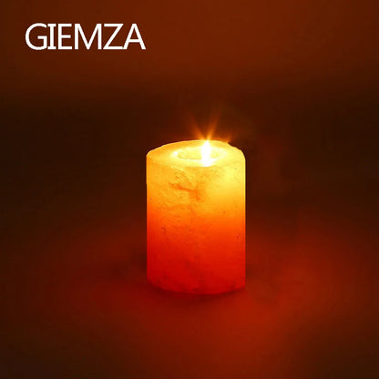 GIEMZA Tee Licht Himalaya Salz Leuchter Kleine Natürliche Bar Nacht Dekoration Orange Kerze Halter Cocktail Glas So ist Leben
