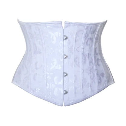 23 cm kurzer Torso, 24 Spirale, Stahlstäbchen, Korsett, Blumenmuster, schlankmachende Taille, Shapewear, Jacquard-Unterbrustkorsett, Gothic-Bustier 8130 So ist Leben