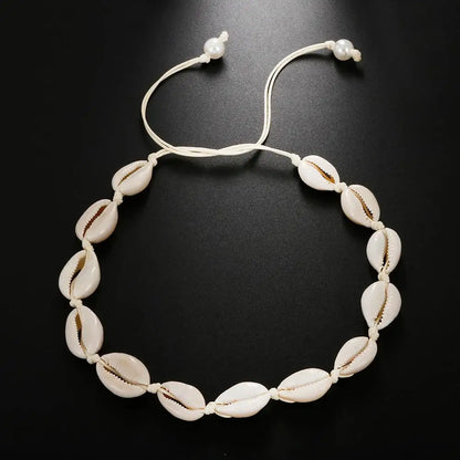 Heißer Muschel Muschel Halskette Frauen Schmuck Sommer Strand Shell Halsband Böhmischen Seil Kauri Perlen Halsketten Handgemachte Kragen Weibliche So ist Leben
