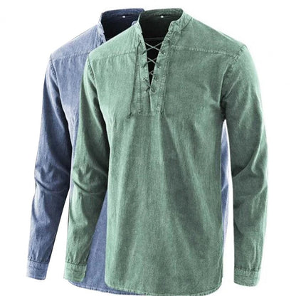 Männer Ritter mittelalterliche Tunika Vintage Lace Up Renaissance römische Hemden Halloween Kostüm für Erwachsene Wikinger Pirat Cosplay für Dating So ist Leben