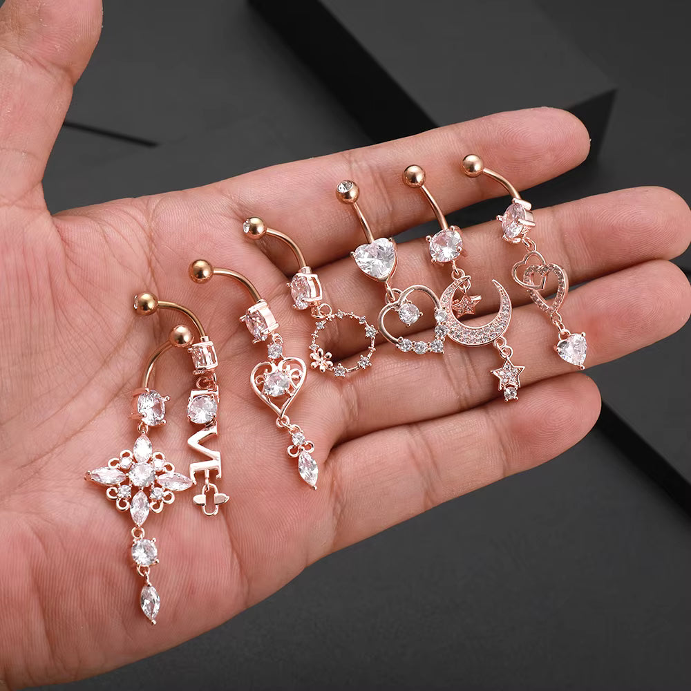Moderner Edelstahl‑Piercingschmuck mit Zirkonia‑Motiven So ist Leben