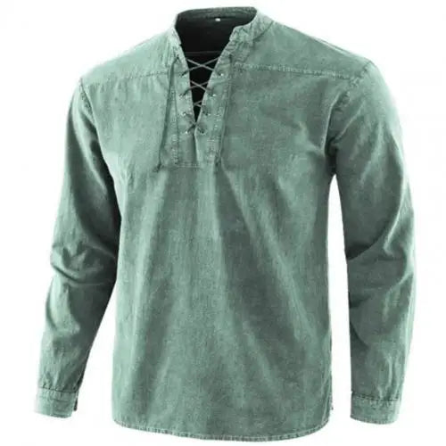 Männer Ritter mittelalterliche Tunika Vintage Lace Up Renaissance römische Hemden Halloween Kostüm für Erwachsene Wikinger Pirat Cosplay für Dating So ist Leben