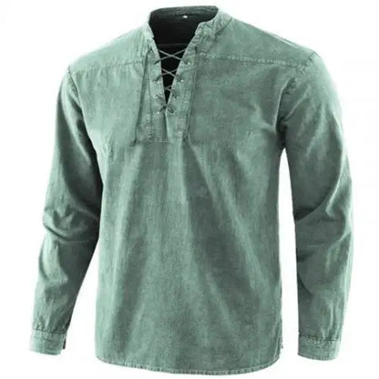 Männer Ritter mittelalterliche Tunika Vintage Lace Up Renaissance römische Hemden Halloween Kostüm für Erwachsene Wikinger Pirat Cosplay für Dating So ist Leben