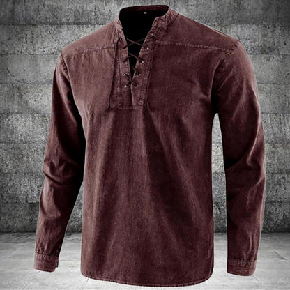 Männer Ritter mittelalterliche Tunika Vintage Lace Up Renaissance römische Hemden Halloween Kostüm für Erwachsene Wikinger Pirat Cosplay für Dating So ist Leben