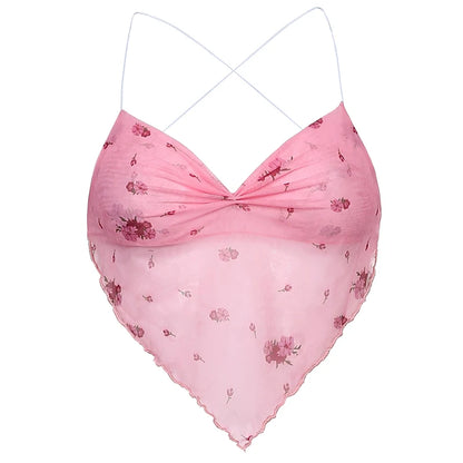 Neckholder‑Top mit floralem Print - So ist Leben