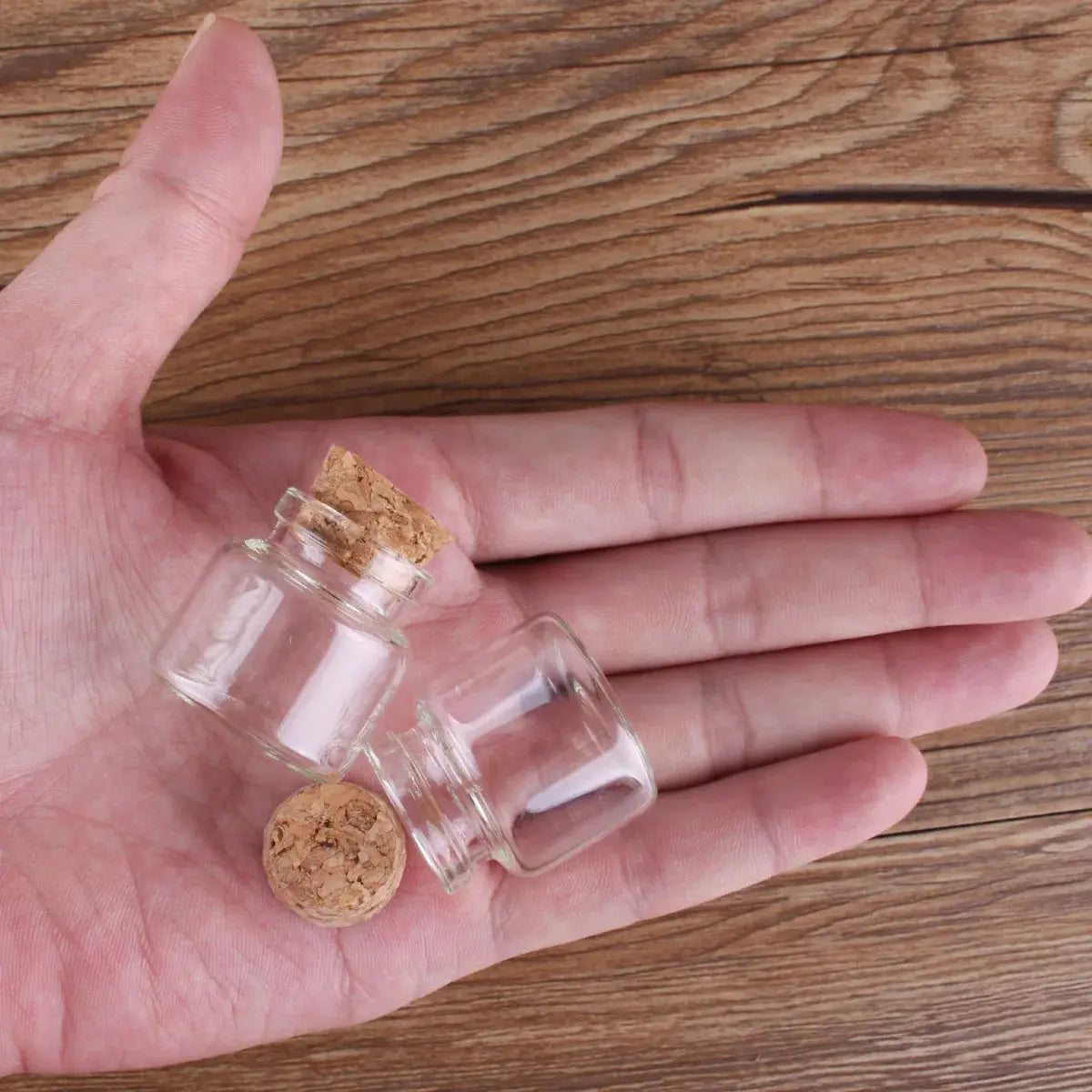 24 Stück 10 ml, 15 ml, 20 ml, 25 ml, 30 ml, niedliche Klarglasflaschen mit Korken, leere Gewürzflaschen, Gläser, DIY-Bastelfläschchen - So ist Leben