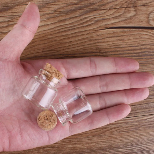 24 Stück 10 ml, 15 ml, 20 ml, 25 ml, 30 ml, niedliche Klarglasflaschen mit Korken, leere Gewürzflaschen, Gläser, DIY-Bastelfläschchen - So ist Leben