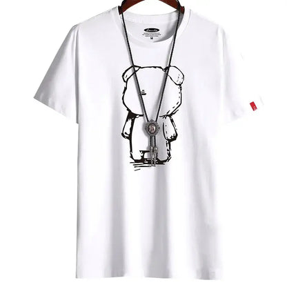 Men's Oversized Anime T-Shirt, White, Gothic Punk Style - So ist Leben