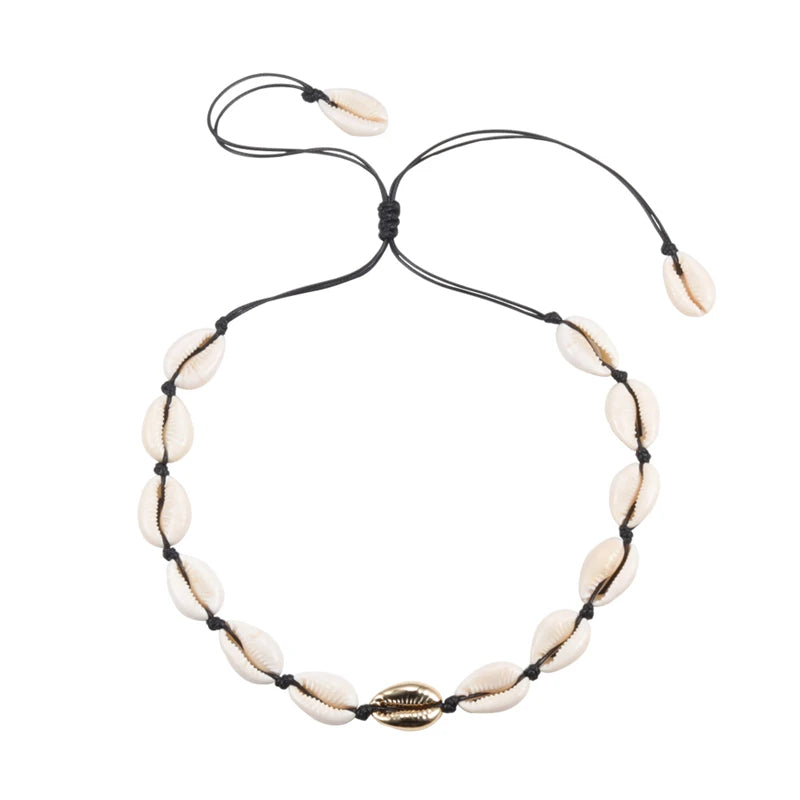 Heißer Muschel Muschel Halskette Frauen Schmuck Sommer Strand Shell Halsband Böhmischen Seil Kauri Perlen Halsketten Handgemachte Kragen Weibliche So ist Leben