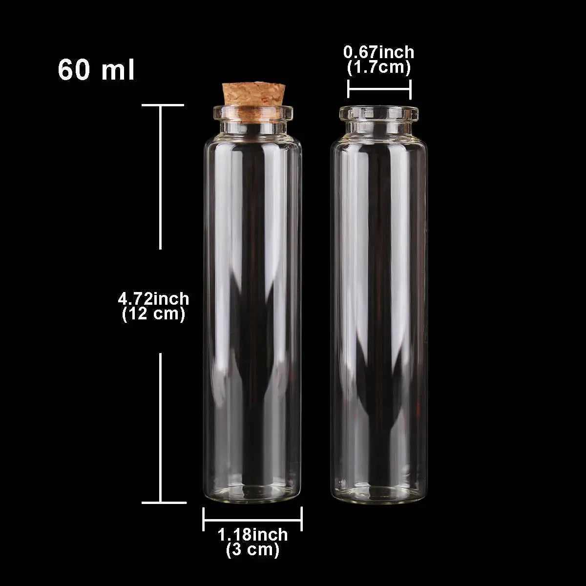 24 Stück 10 ml, 15 ml, 20 ml, 25 ml, 30 ml, niedliche Klarglasflaschen mit Korken, leere Gewürzflaschen, Gläser, DIY-Bastelfläschchen - So ist Leben