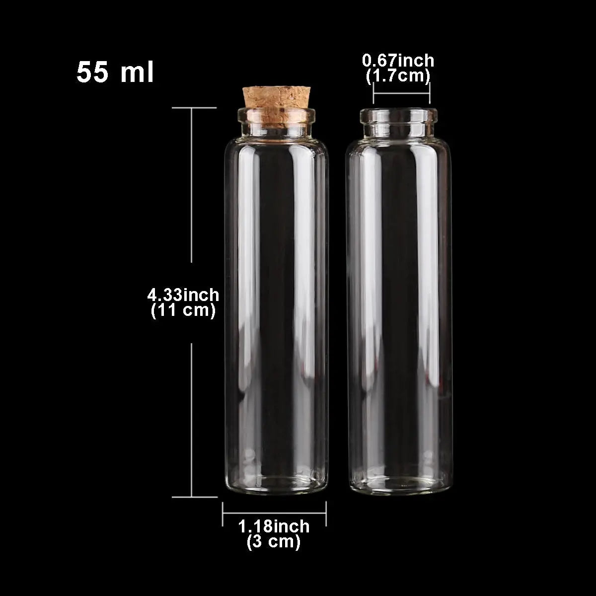 24 Stück 10 ml, 15 ml, 20 ml, 25 ml, 30 ml, niedliche Klarglasflaschen mit Korken, leere Gewürzflaschen, Gläser, DIY-Bastelfläschchen - So ist Leben