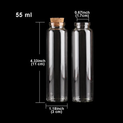 24 Stück 10 ml, 15 ml, 20 ml, 25 ml, 30 ml, niedliche Klarglasflaschen mit Korken, leere Gewürzflaschen, Gläser, DIY-Bastelfläschchen - So ist Leben
