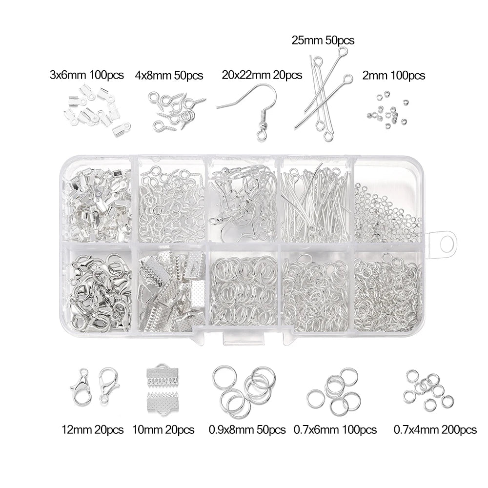 Legierung Zubehör Schmuck Erkenntnisse Set Reparatur Werkzeuge Karabinerverschluss Offene Biegeringe Ohrring Haken für DIY Schmuck Machen Liefert So ist Leben