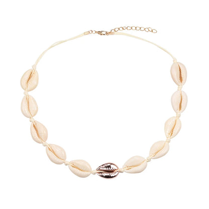Heißer Muschel Muschel Halskette Frauen Schmuck Sommer Strand Shell Halsband Böhmischen Seil Kauri Perlen Halsketten Handgemachte Kragen Weibliche So ist Leben