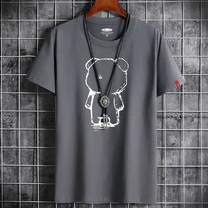 Men's Oversized Anime T-Shirt, White, Gothic Punk Style - So ist Leben