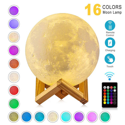 ZK20 LED Nachtlicht 3D Druck Mond Lampe Wiederaufladbare Farbe Ändern 3D Licht Touch Mond Lampe kinder Lichter für Dropshipping So ist Leben