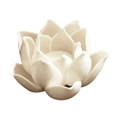Teelichthalter aus Keramik mit Lotusblütenblättern, Kerzenhalter, Heimdekoration, Geschenke für Hochzeiten So ist Leben
