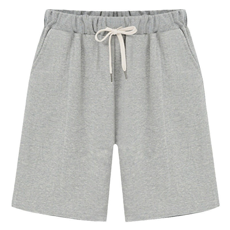 Solid Color Women's Summer High Waist 150kg Five-Point Pants Large Size Drawstring Sports Casual Pants Plus Size Slim Straight-Leg Pants Weizhong So ist Leben