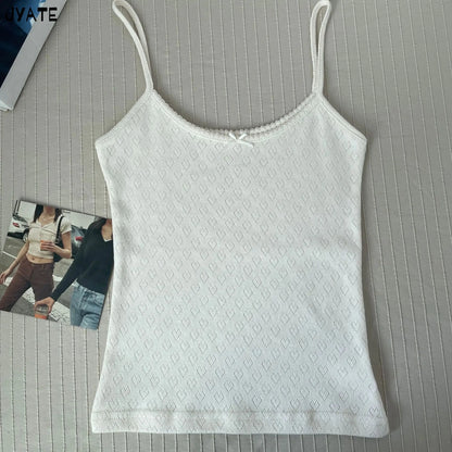 Süße Blumendruck Öse Schleife abgeschnittene Westen Frauen Baumwolle beiläufige dünne Spitzenbesatz Tank Tops Vintage Adrette süße Leibchen Y2K So ist Leben