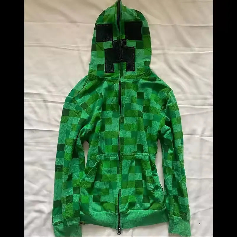 Streetwear Y2K Zip Up Hoodie Grunge Goth Ästhetik Grafikdruck Retro Punk Kleidung Übergroßes Hip Hop Zipper Hoodie Sweatshirt So ist Leben