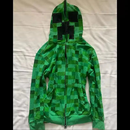 Streetwear Y2K Zip Up Hoodie Grunge Goth Ästhetik Grafikdruck Retro Punk Kleidung Übergroßes Hip Hop Zipper Hoodie Sweatshirt So ist Leben