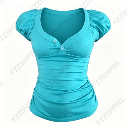 Y2K Süßes rosa Damen-Kurzarmshirt, lässig, schmal geschnitten, schick, zweiteiliges Crop-Top, Harajuku, Vintage, gestreift, Gyaru Streetwear So ist Leben
