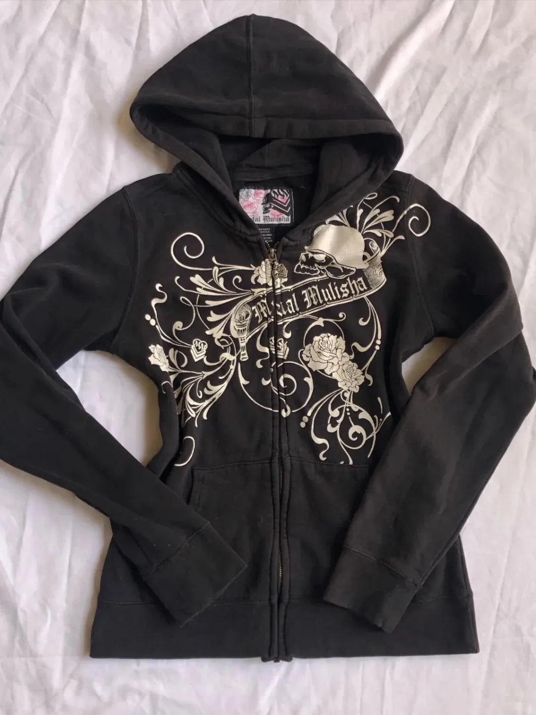 Hoodies Frauen 2000er Jahre Kleidung Y2k Vintage Harajuku Blume Grafik Zip-up Kapuze Punk Hot Girl High Street Hoodie Casual Sweatshirt So ist Leben