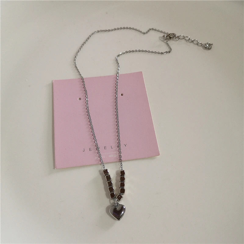 Kpop Mode einfache Stern Herz Wasser tropfen Anhänger Halsreif Schlüsselbein Kette Halskette Hals Schmuck Frauen Männer ästhetisch 2k Accessoires So ist Leben