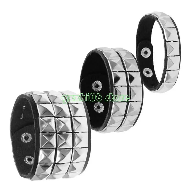 T5UF Stylish Punk Rock Armband Square Nieten Punk Armband Trendy Gothic Jewelry für Individualität und Komfort geeignet So ist Leben