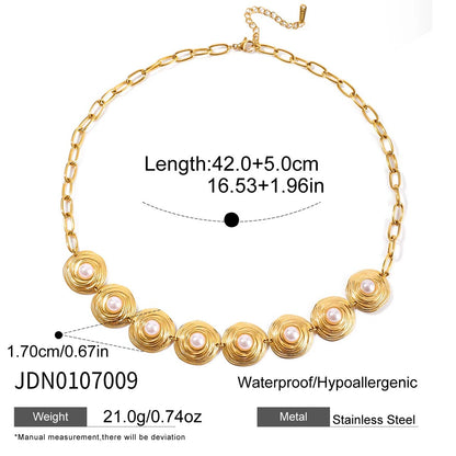 Youthway Elegant Pearl Necklace For Women 18K Gold Plated Stainless Steel Cross Star Heart Pendant Necklace Fashion Jewelry Gift So ist Leben