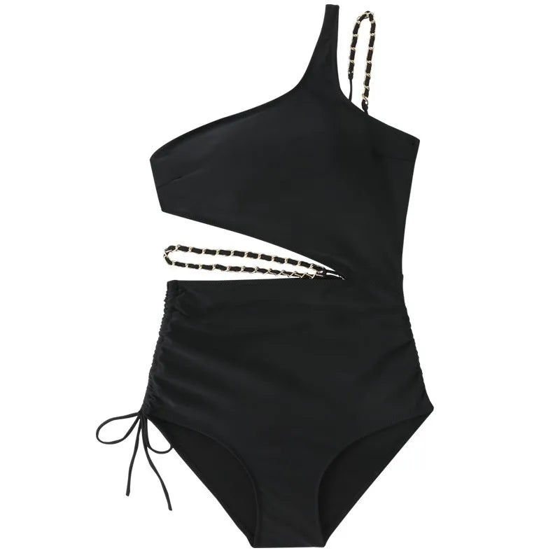 Aushöhlen Einteiliger Badeanzug Frauen Sommer Sexy One-Shoulder Beachwear Badeanzug Frauen Hot Spring Beach Resort Bademode So ist Leben