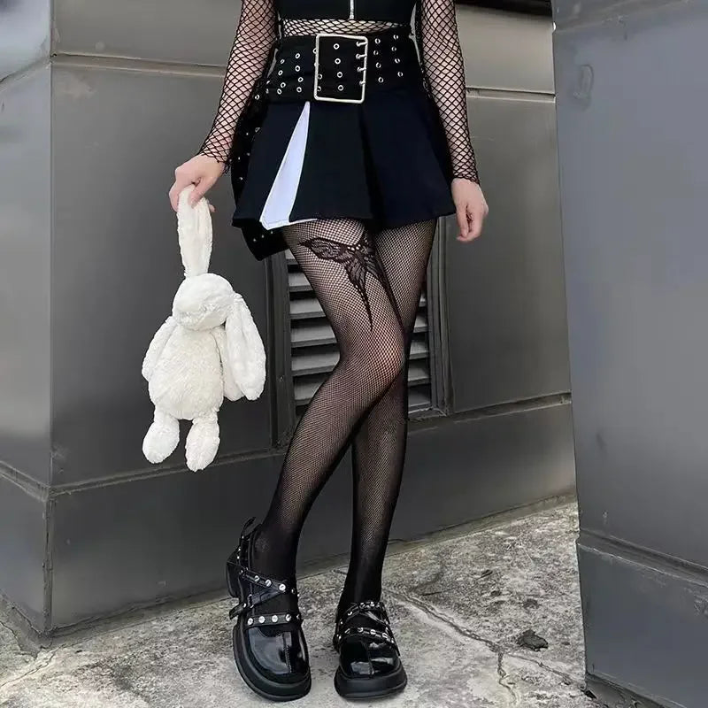 Klassische Lolita Höhlte Heraus Spitze Mesh Strümpfe Mit Flachem Boden Strumpfhosen Frauen Sexy Japanische Mädchen Gothic Punk Retro Spinne Web Strumpfhosen So ist Leben