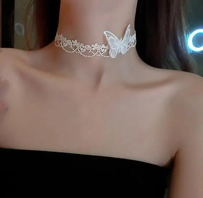 Anhänger weiße Spitzenkragen-Halskette für Frauen und Mädchen, dunkler Loli-Stil, Halloween-Schmuck - So ist Leben